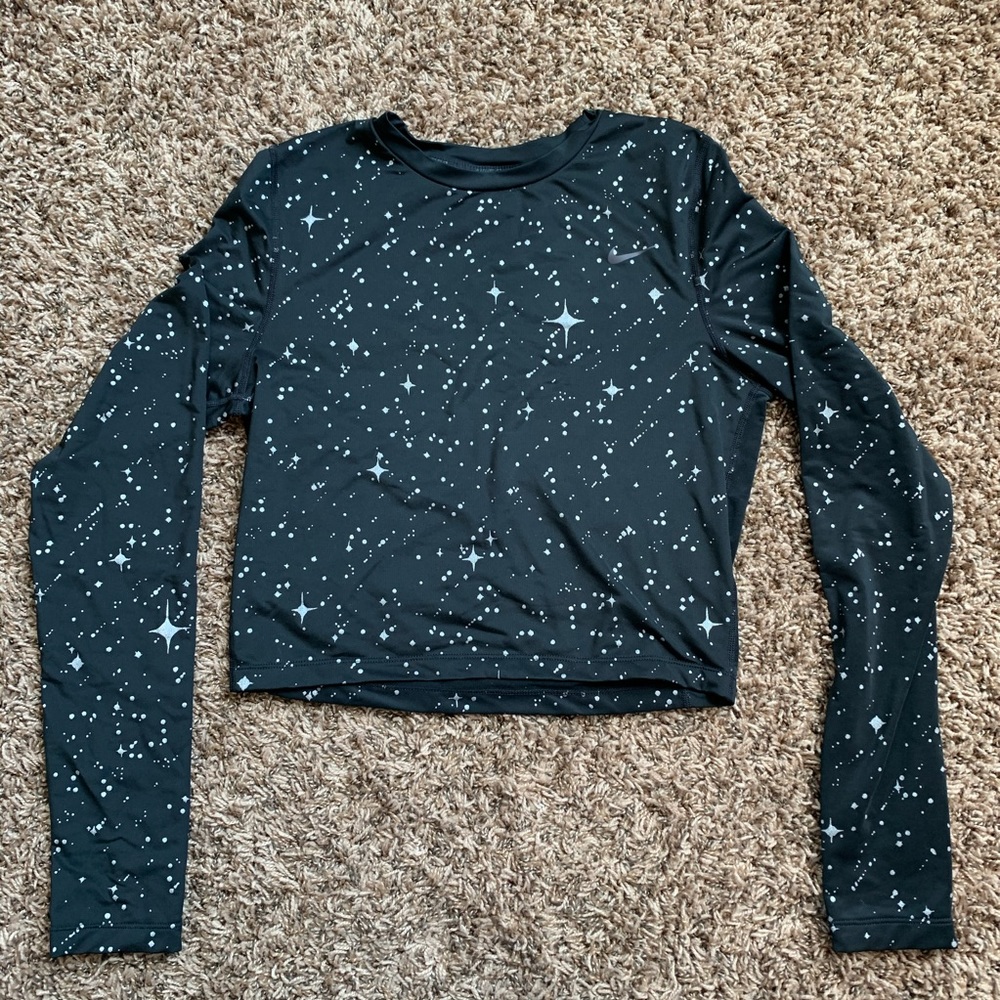 Nike Pro Dri Fit Galaxy Long Sleeve Crop Top